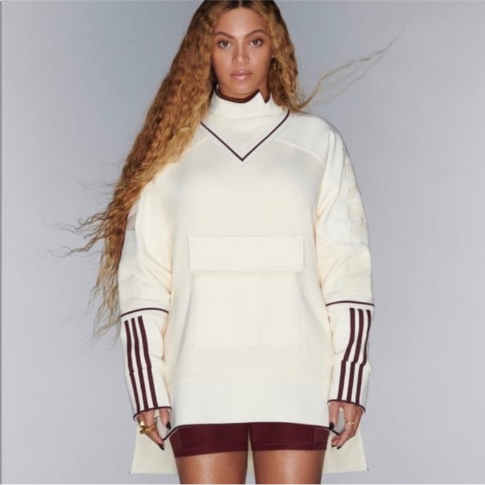 Adidas X Ivy Park Sweatshirt Ecru Tint Maroon designed by Beyoncé Size Medium